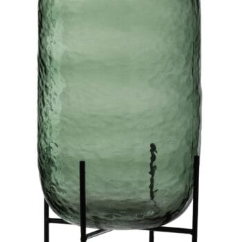 Vase Round Irregular Glass Green Large