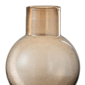 Vase Orb With Neck Glass Amber Large