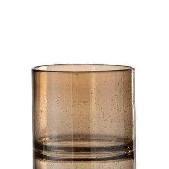 Vase Cylinder Ridge Glass Amber