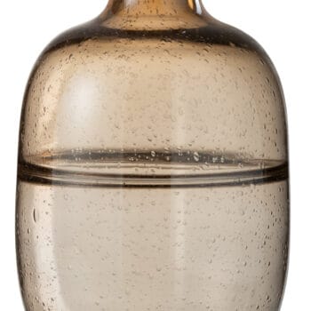 Vase Round Ridge Glass Amber Large