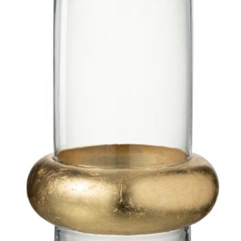 Vase Cylinder Ring Low Glass Transparent Large