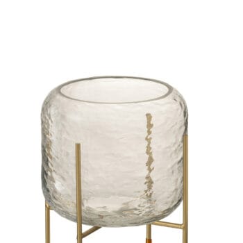 Vase Round +Base Glass Transparent Small