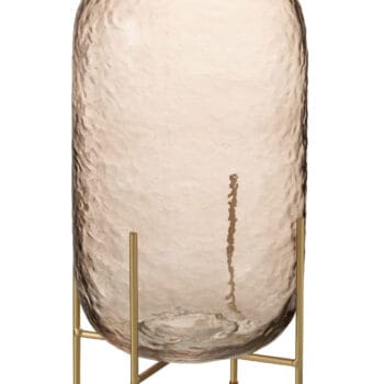 Vase Round +Base Glass Brown/Gold Large