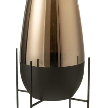 Vase Milan Gl Gld/Blck