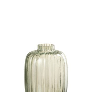 Vase Lines Glass Green Small