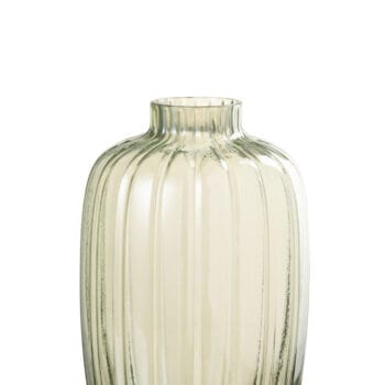Vase Lines Glass Green Medium