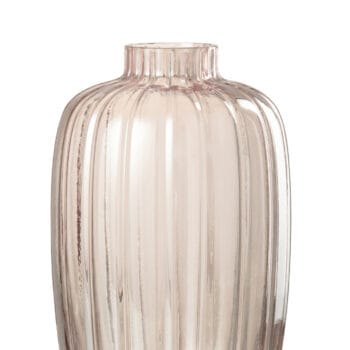 Vase Lines Glass Pink Medium