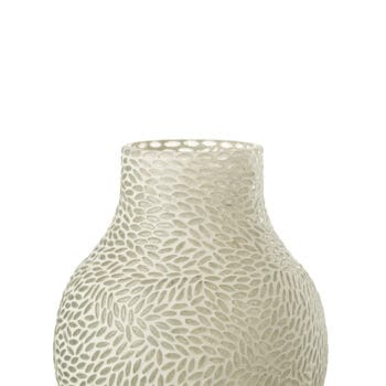 Vase Mosaic Glass Grey/White Medium