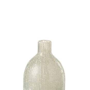 Vase Mosaic Round Glass Light Grey