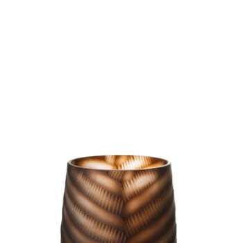 Vase Carved Glass Brown Small