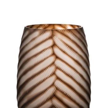 Vase Carved Glass Brown Large