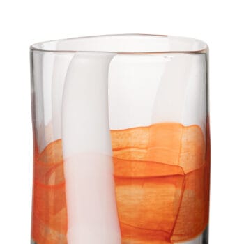 Vase Iggy Glass White/Orange Small