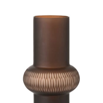 Vase Stripe Ball Glass Brown Small