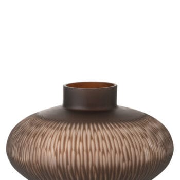 Vase Stripe Ball Low Glass Brown