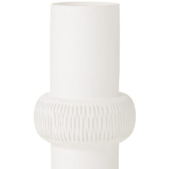 Vase Stripe Ball Glass White Large