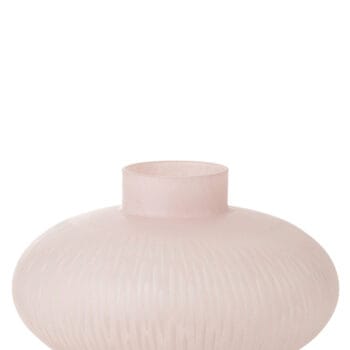 Vase Stripe Ball Low Glass Light Pink
