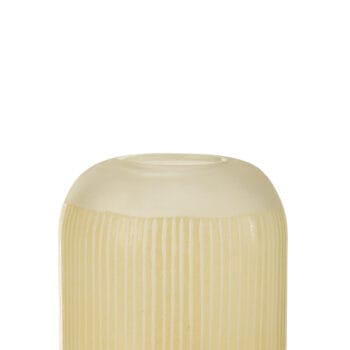 Vase Stripes Glass Light Yellow Medium