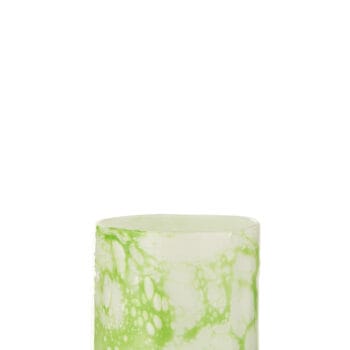 Vase Marble Glass Green/White Medium