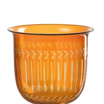 Vase Roman Stem Glass Orange