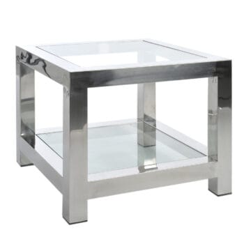 End Table Stainless Steel/Glass Silver 60X60x50cm