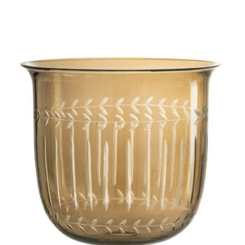 Vase Roman Stem Glass Smoke Large