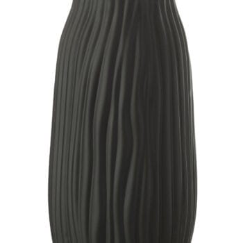 Vase Notches Glass Black/Gold Large