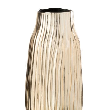 Vase Notches Glass Gold Medium