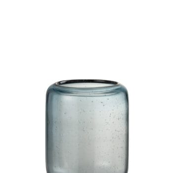 Vase Nora On Foot Round Glass Light Blue Small