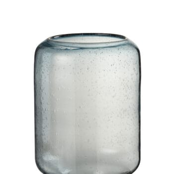 Vase Nora On Foot Round Glass Light Blue Large