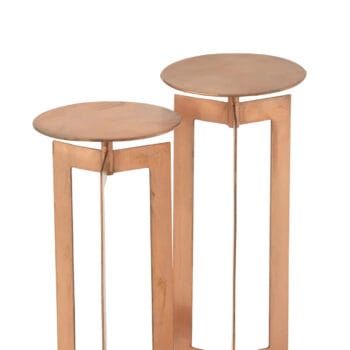 Set Of 2 Side Tables Zino High Iron Copper