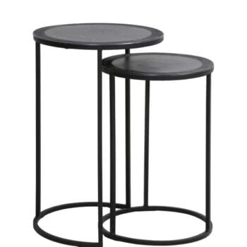 Side table S/2 35x51+40x60 cm TALCA lead antique edge