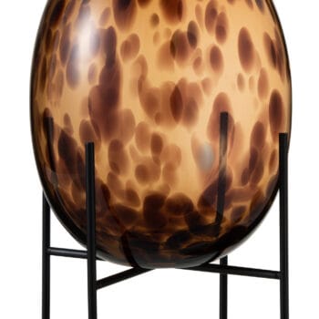 Vase On Base Speck Glass Transparent/Brown Large