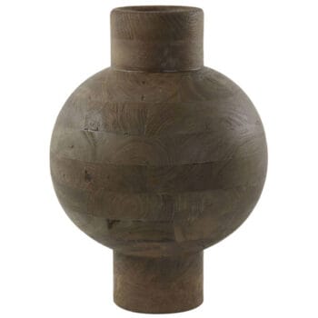 LORI hoge design vaas bruin hout 45cm