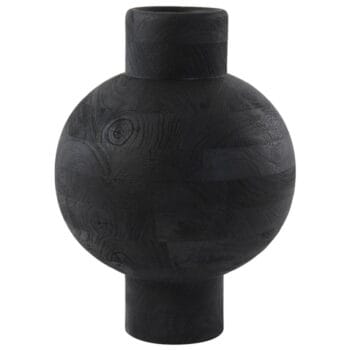 LORI hoge design vaas zwart hout 32cm