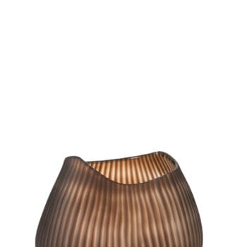 Vase Stripe Glass Brown Small