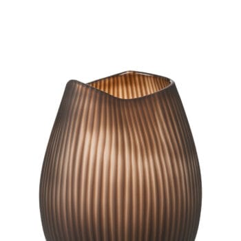Vase Stripe Glass Brown Large