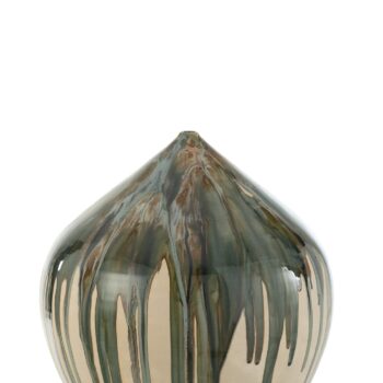 VAAS HOOG VERF KERAMIEK NATUREL/GROEN