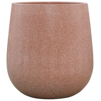TERRAZZO hoge bloempot mat terra rood 76cm hoog